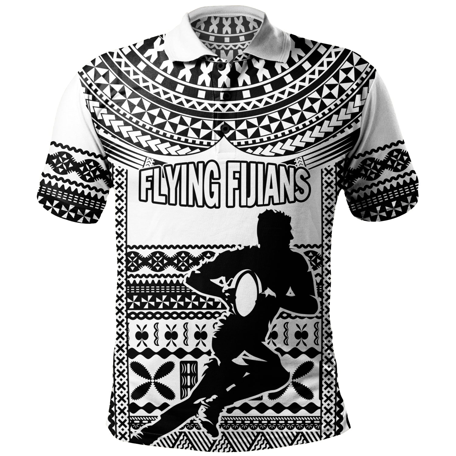 Fiji Polo Shirt Flying Fijians Rugby Tribal Pattern 2023