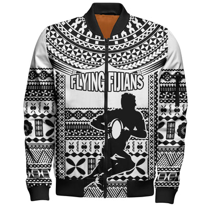 Fiji Bomber Jacket Flying Fijians Rugby Tribal Pattern 2023