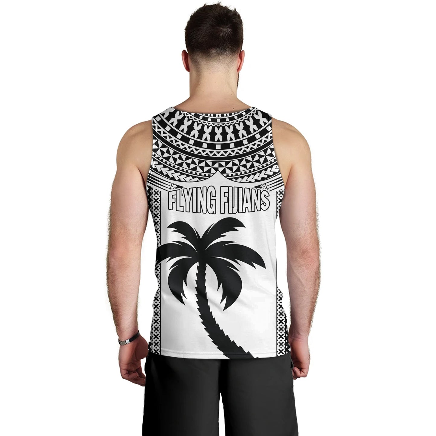 Fiji Tank Top Flying Fijians Rugby Tribal Pattern 2023