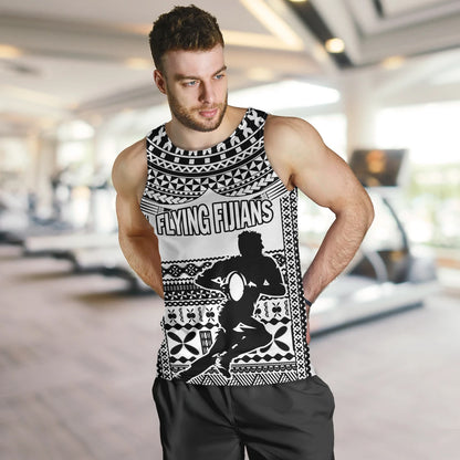 Fiji Tank Top Flying Fijians Rugby Tribal Pattern 2023