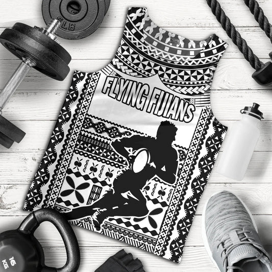 Fiji Tank Top Flying Fijians Rugby Tribal Pattern 2023