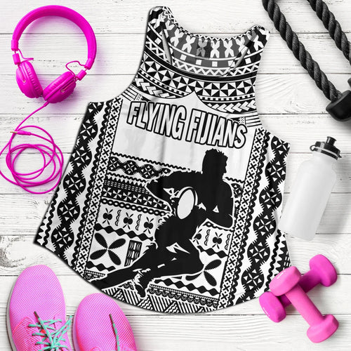 Fiji Women Tank Flying Fijians Rugby Tribal Pattern 2023