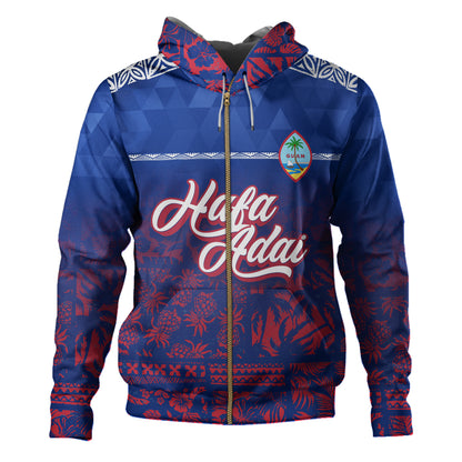 Guam Hoodie Guam Hafa Adai Tropical Pattern