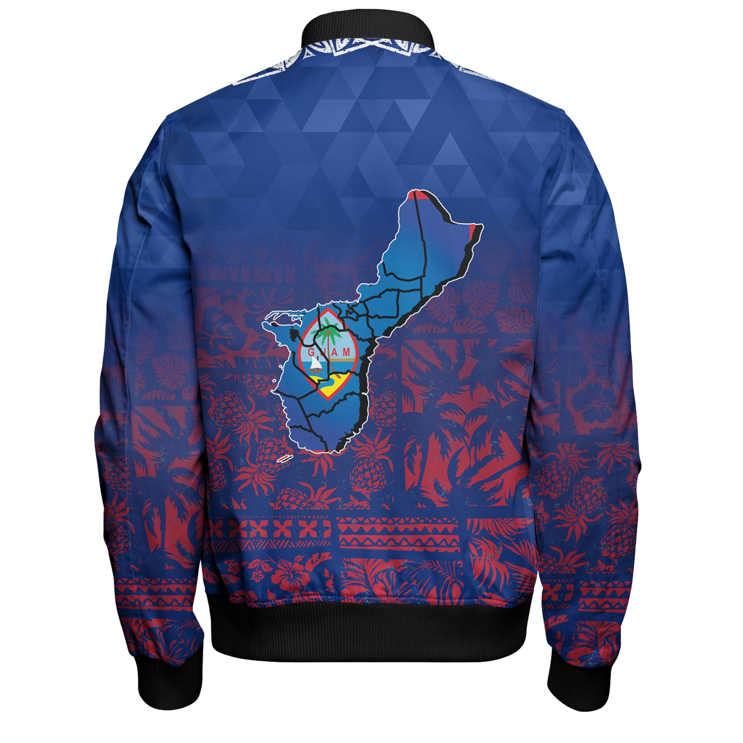 Guam Bomber Jacket Guam Hafa Adai Tropical Pattern