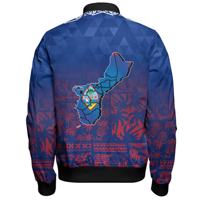 Guam Bomber Jacket Guam Hafa Adai Tropical Pattern