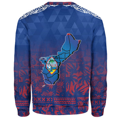 Guam Sweatshirt Guam Hafa Adai Tropical Pattern