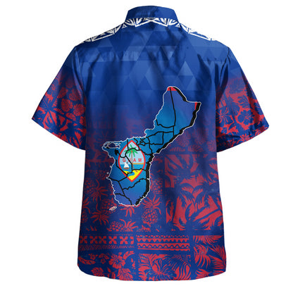 Yap State Hawaiian Shirt Custom Yapese Blood Inside Me Polynesian Sleeve Tattoo Tropical Blue