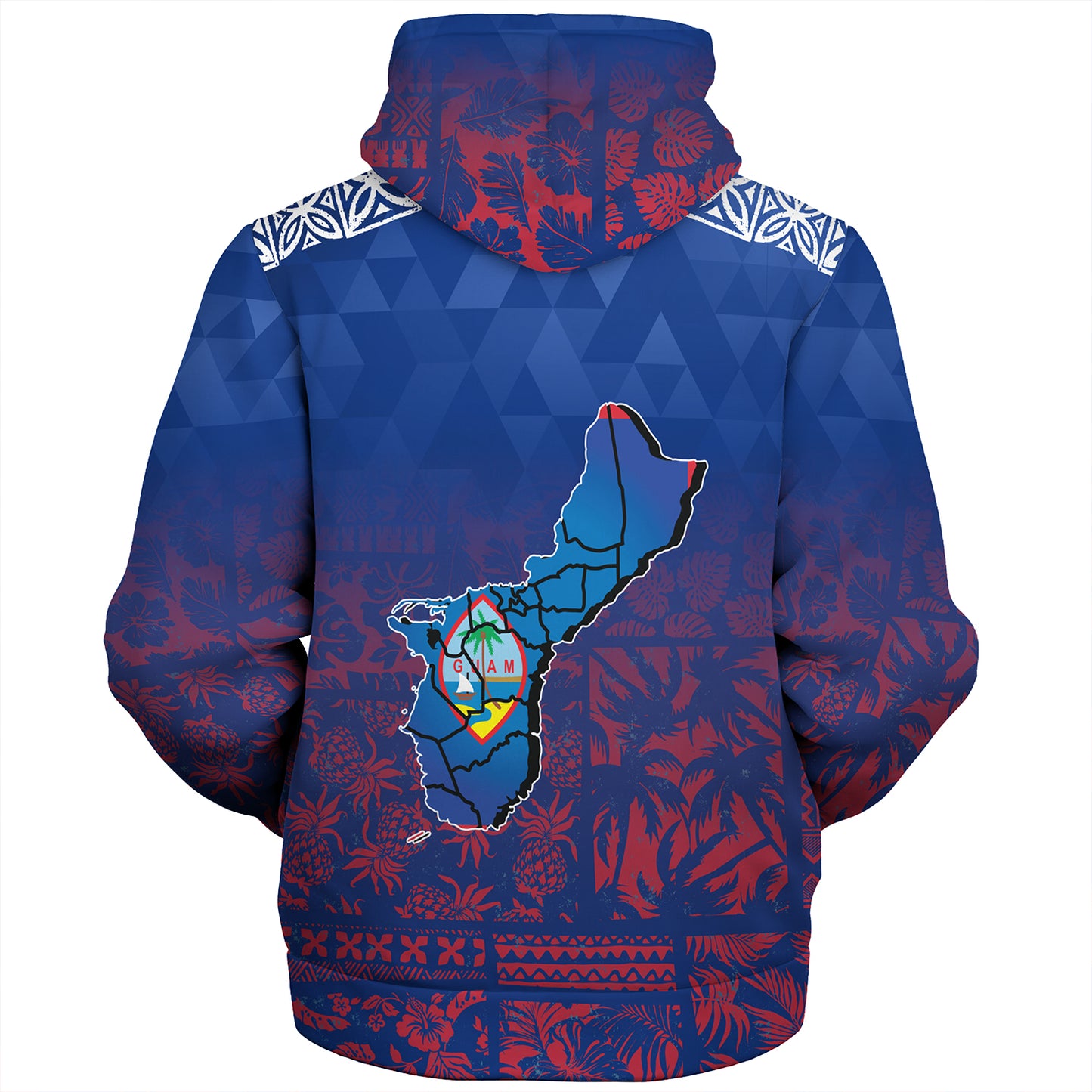 Guam Sherpa Hoodie Guam Hafa Adai Tropical Pattern
