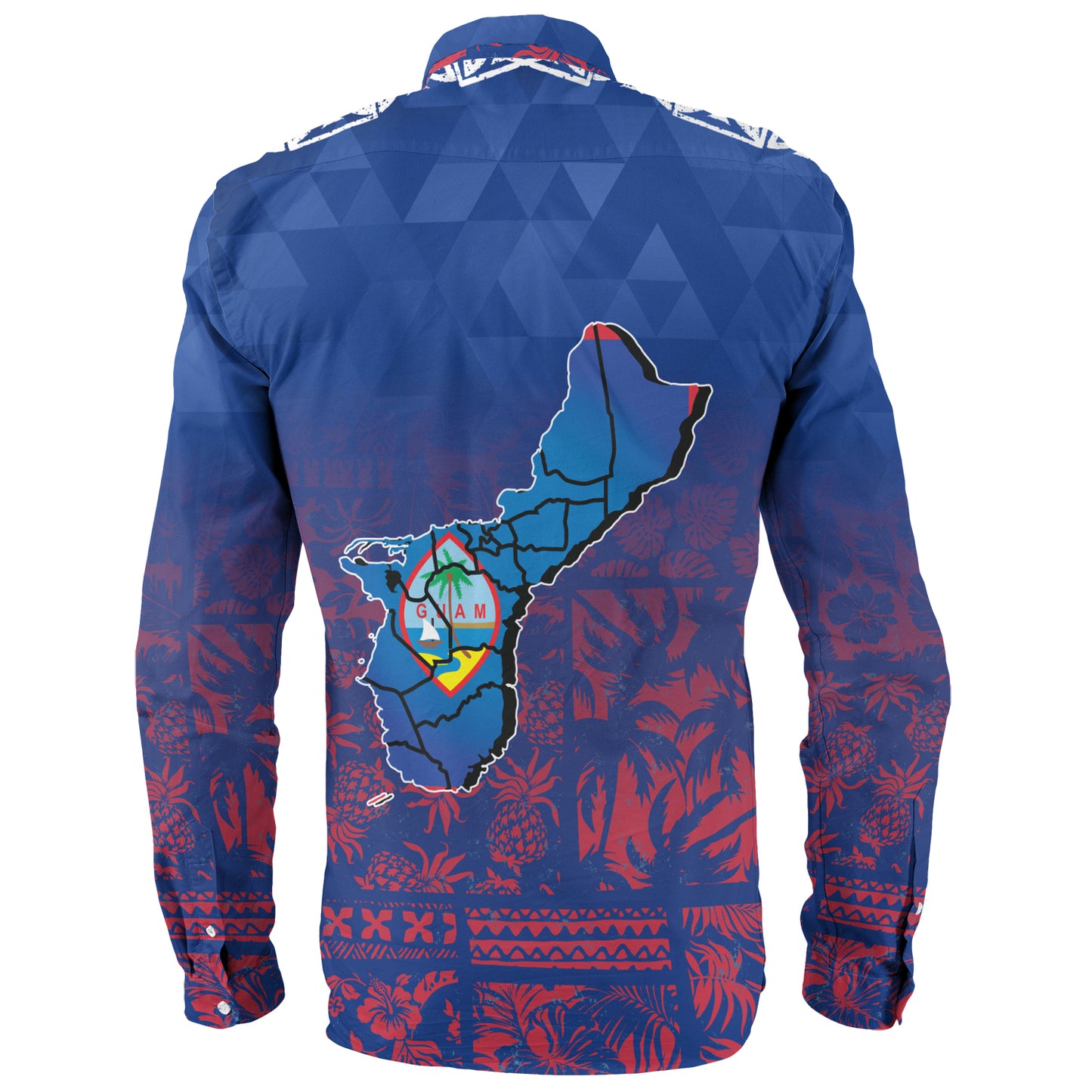Guam Long Sleeve Shirt Guam Hafa Adai Tropical Pattern