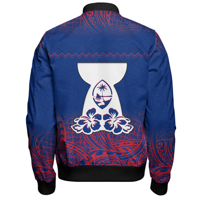Guam Bomber Jacket White Latte Stone Guam Polynesian
