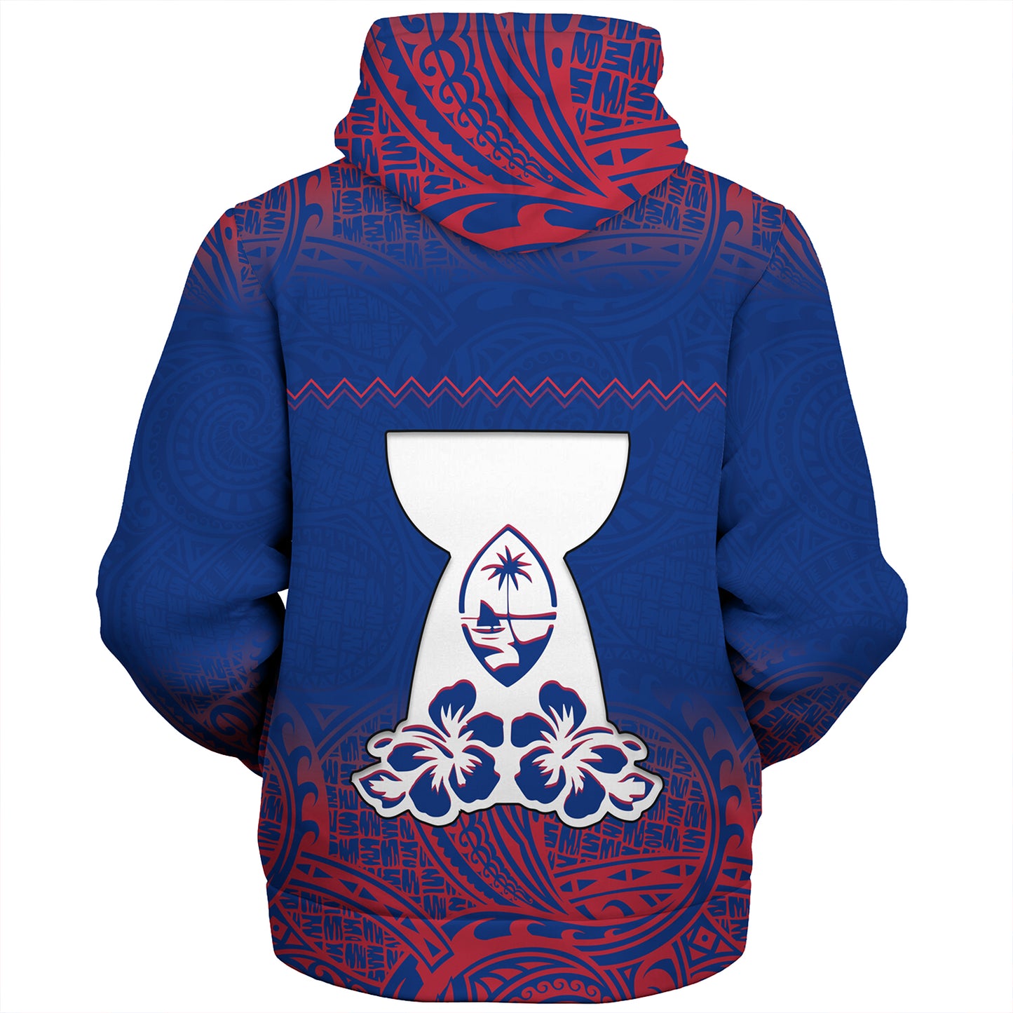 Guam Sherpa Hoodie White Latte Stone Guam Polynesian