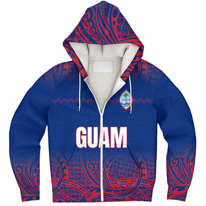 Guam Sherpa Hoodie White Latte Stone Guam Polynesian