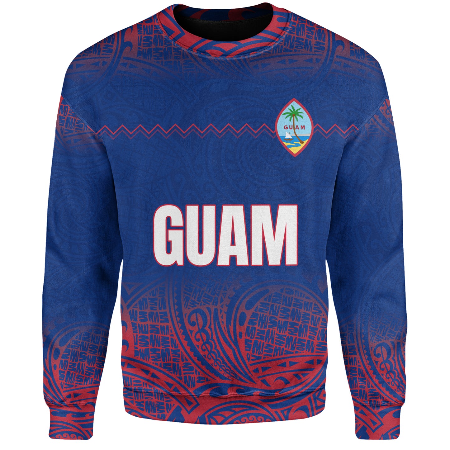Guam Sweatshirt White Latte Stone Guam Polynesian