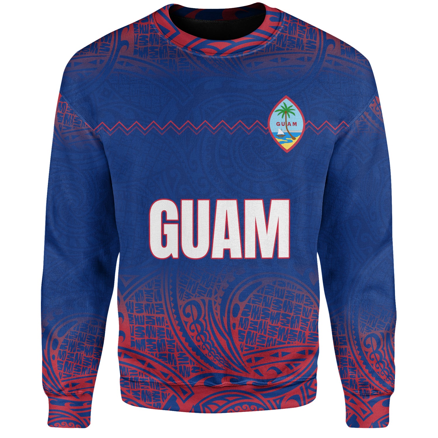 Guam Sweatshirt White Latte Stone Guam Polynesian
