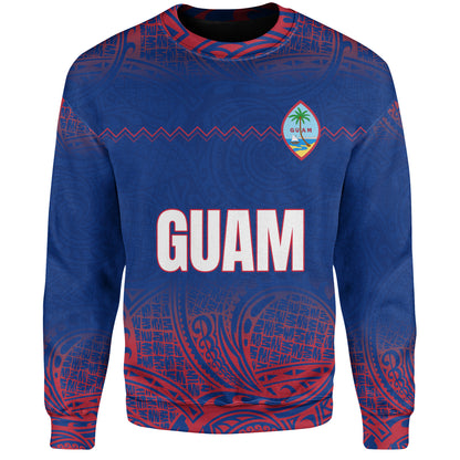 Guam Sweatshirt White Latte Stone Guam Polynesian