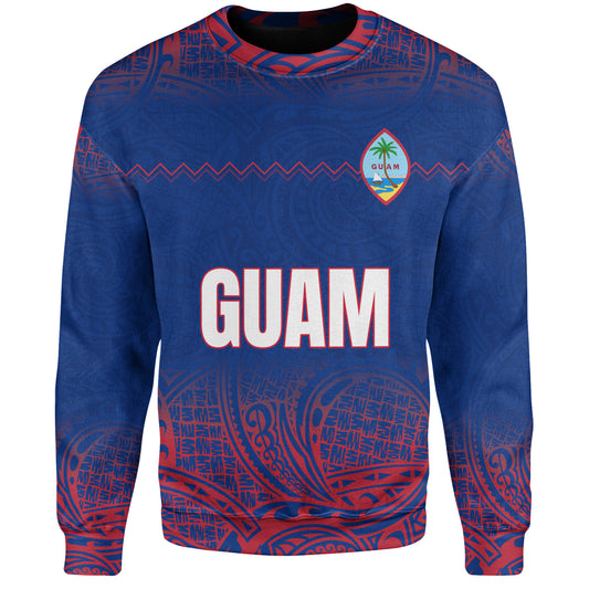 Guam Sweatshirt White Latte Stone Guam Polynesian