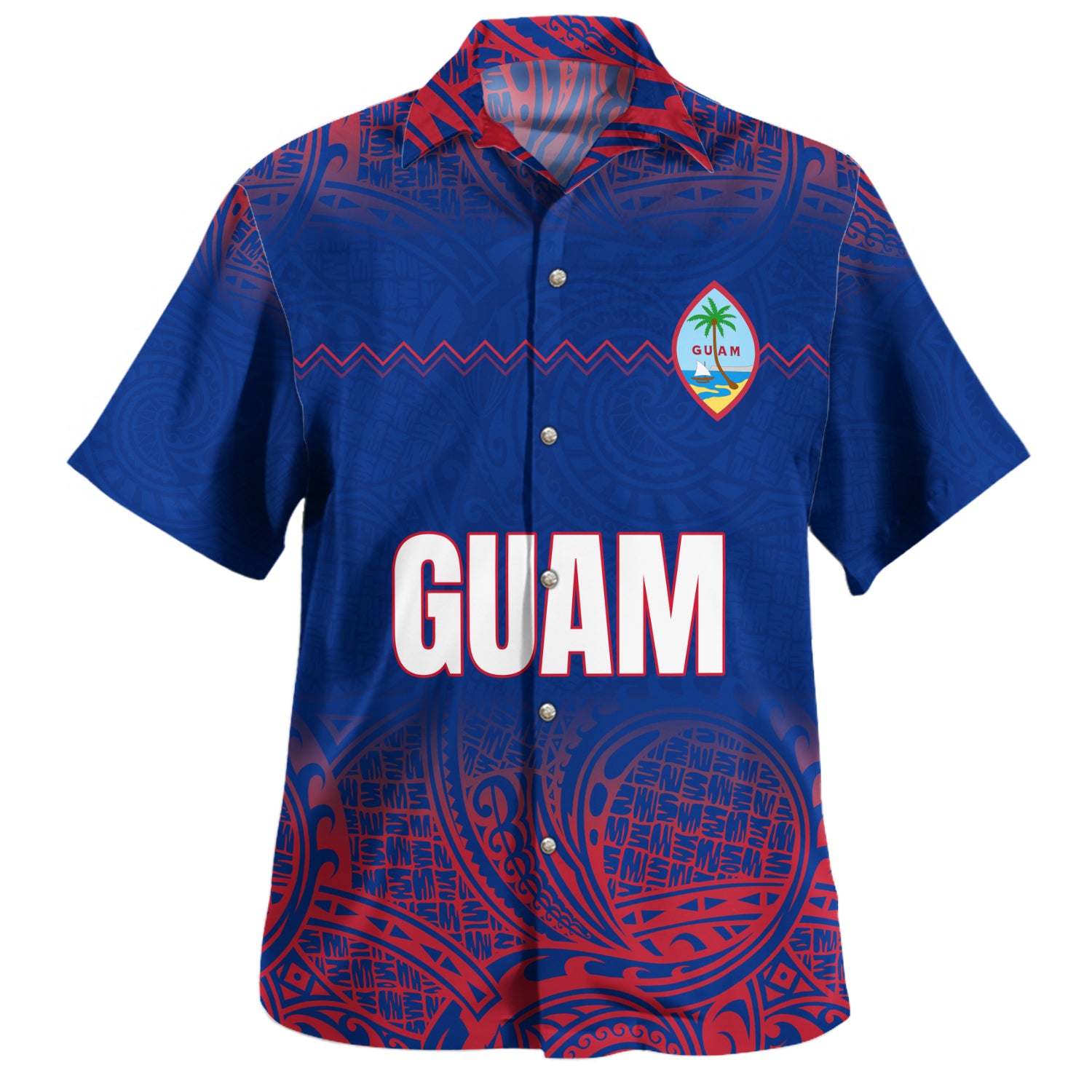 Guam Custom Personalised Hawaiian Shirt Chamorro Warrior Traditional Tribal Patterns