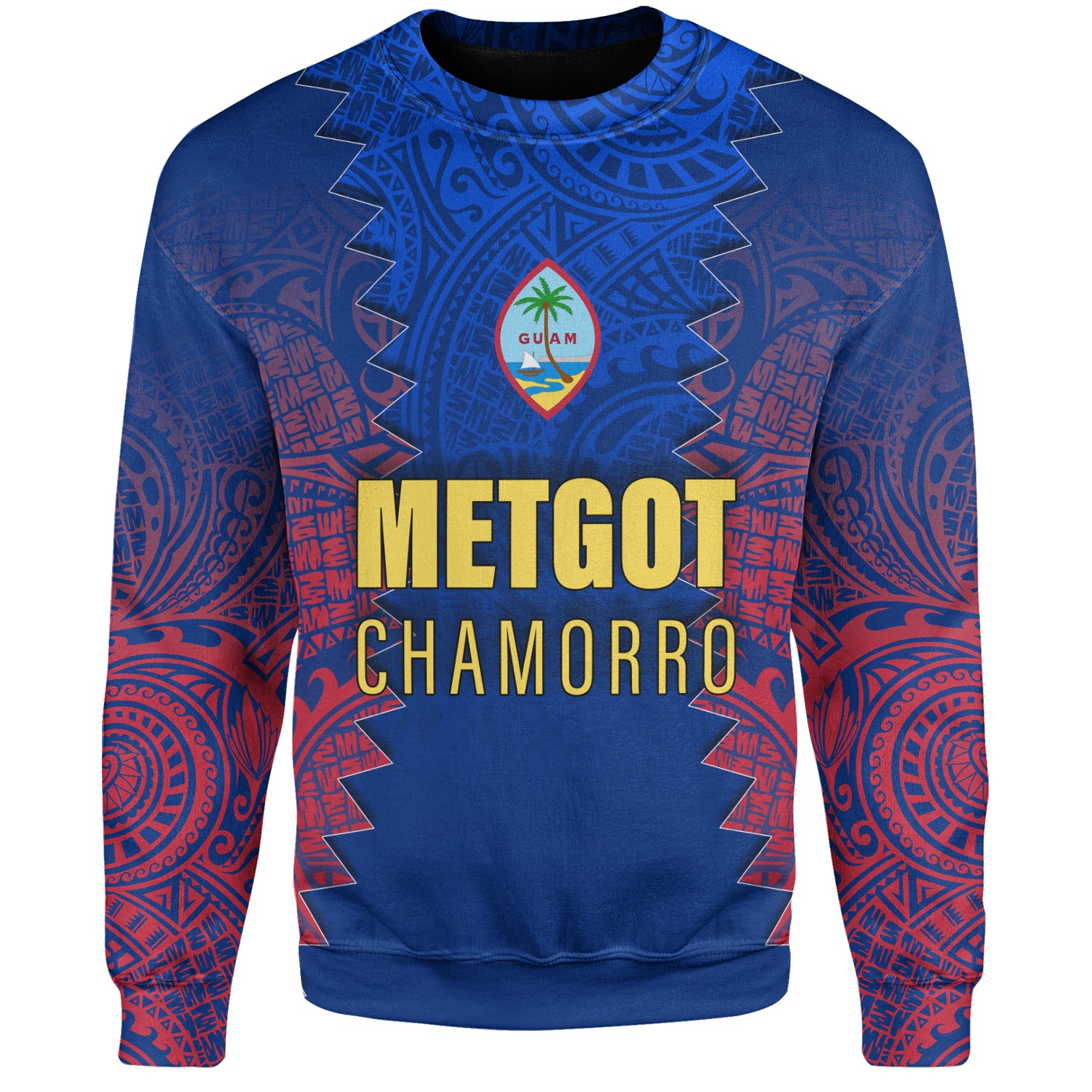 Guam Sweatshirt Metgot Chamorro Latte Stone Guam Polynesian