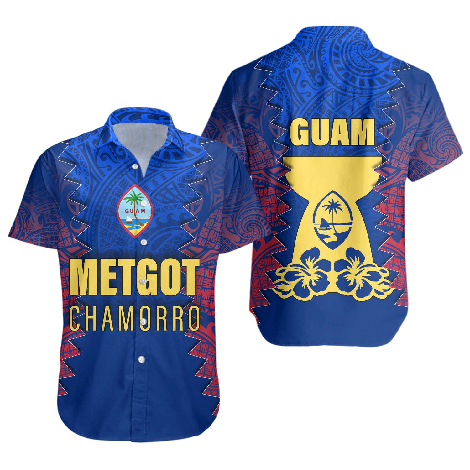 Guam Short Sleeve Shirt Metgot Chamorro Latte Stone Guam Polynesian ...