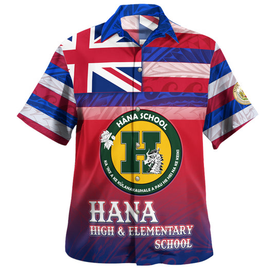 Hawaii Hana High and Elementary School Hawaii Shirt Flag Color With Traditional Patterns