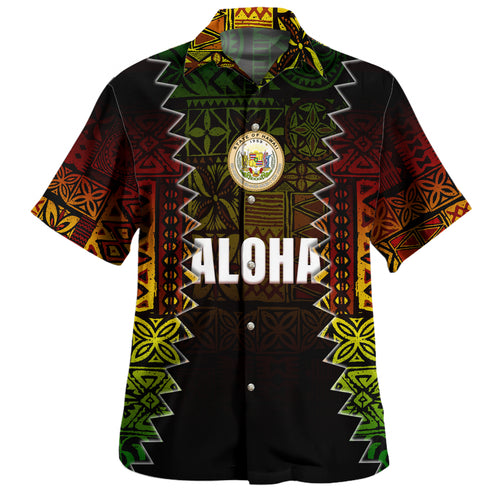 Hawaii Hawaiian Shirt Polynesian Tribal Motif Reggae Color