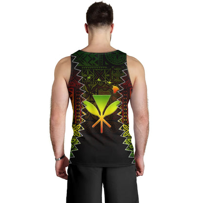 Hawaii Tank Top Polynesian Tribal Motif Reggae Color