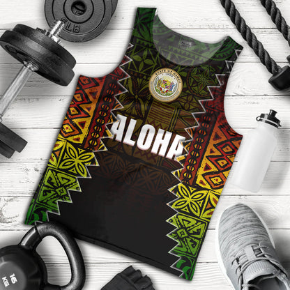 Hawaii Tank Top Polynesian Tribal Motif Reggae Color