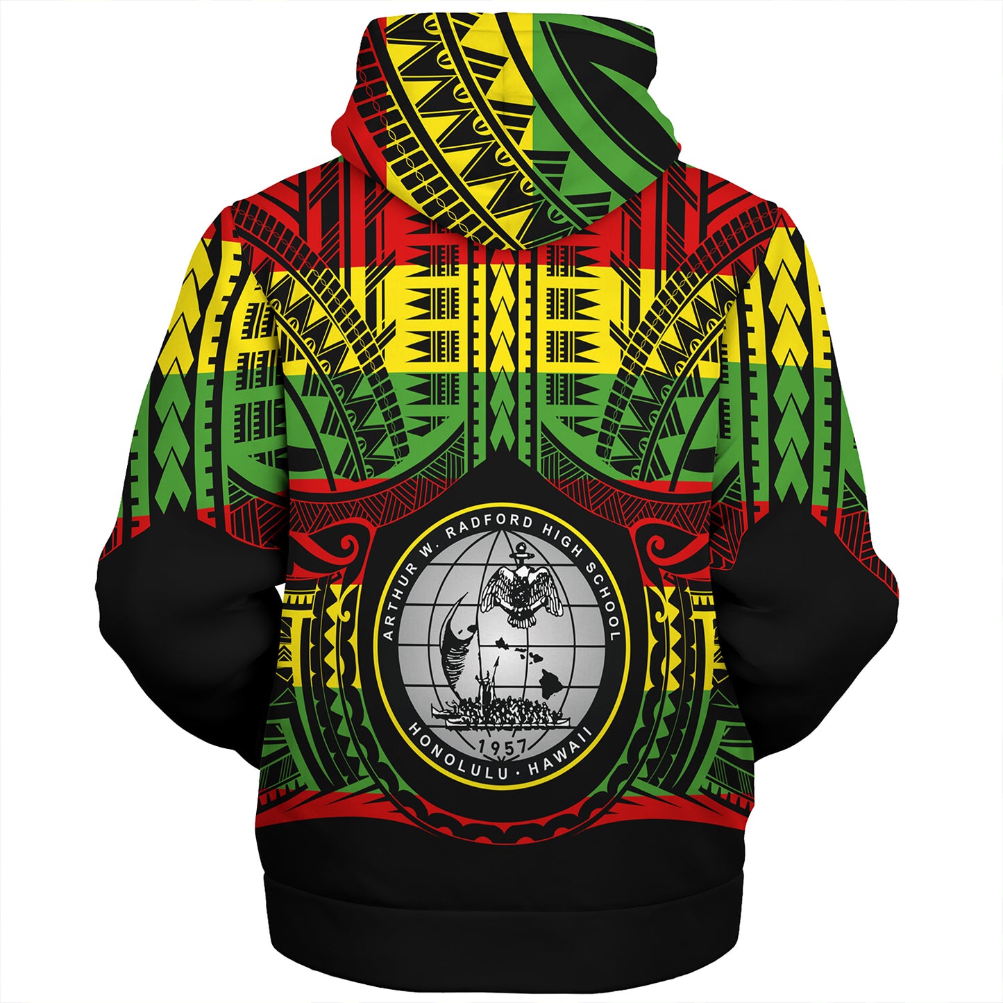 Hawaii Sherpa Hoodie  Admiral Arthur W. Radford Reggae Color Polynesian