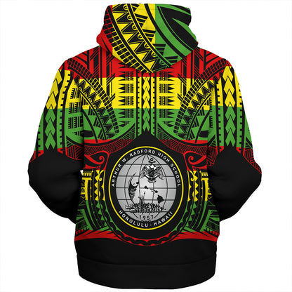 Hawaii Sherpa Hoodie  Admiral Arthur W. Radford Reggae Color Polynesian