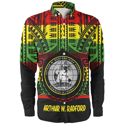 Hawaii Long Sleeve Shirt  Admiral Arthur W. Radford Reggae Color Polynesian