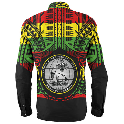 Hawaii Long Sleeve Shirt  Admiral Arthur W. Radford Reggae Color Polynesian