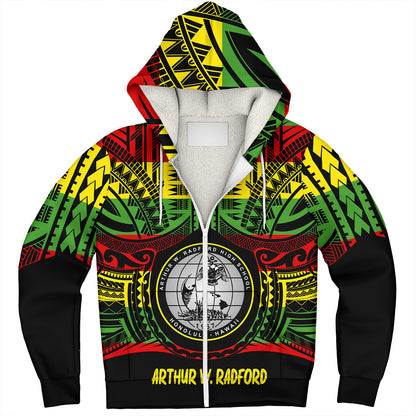 Hawaii Sherpa Hoodie  Admiral Arthur W. Radford Reggae Color Polynesian