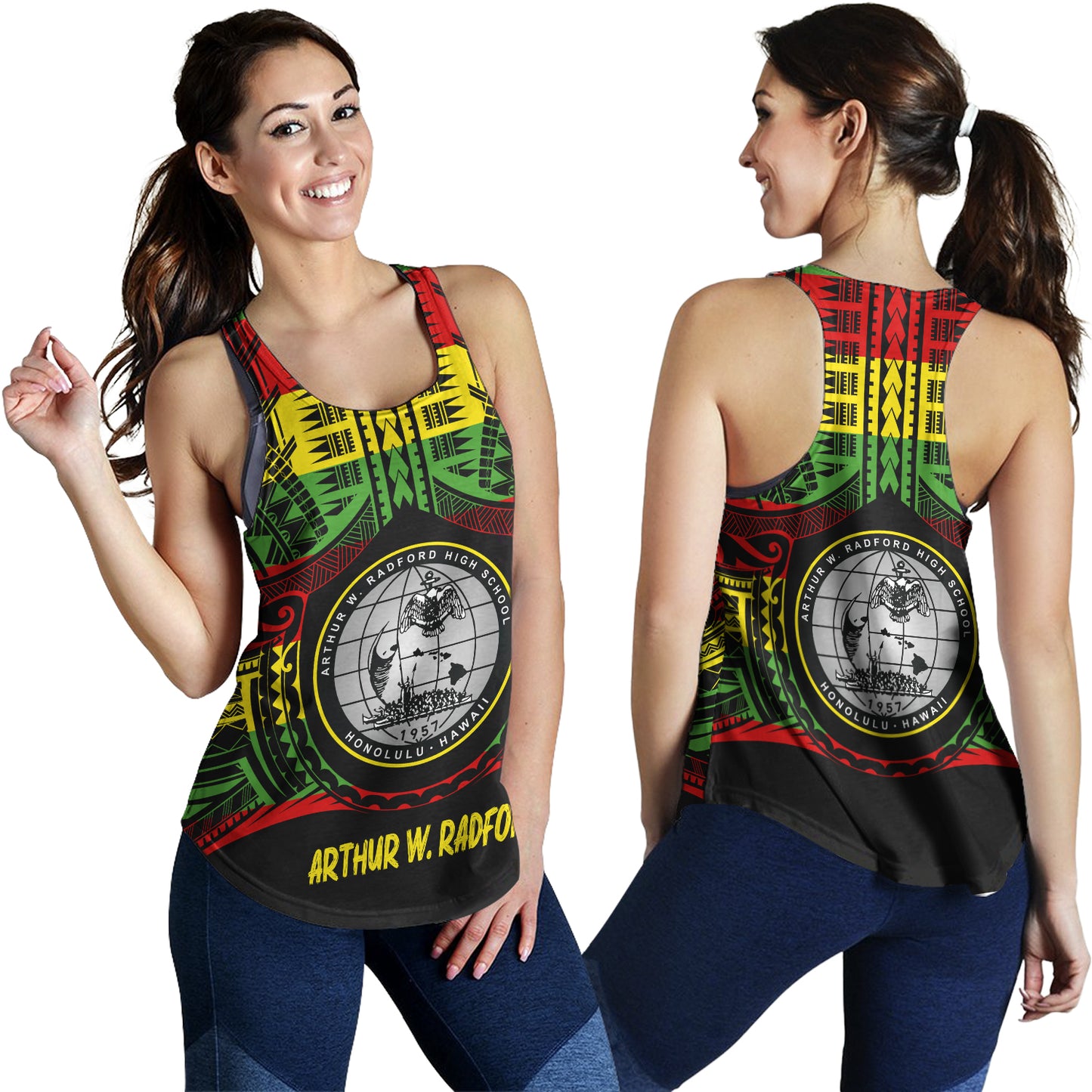 Hawaii Women Tank  Admiral Arthur W. Radford Reggae Color Polynesian