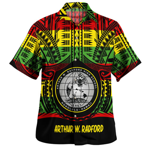 Hawaii Hawaiian Shirt  Admiral Arthur W. Radford Reggae Color Polynesian