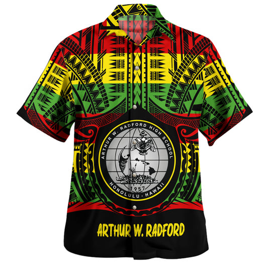 Hawaii Hawaiian Shirt  Admiral Arthur W. Radford Reggae Color Polynesian