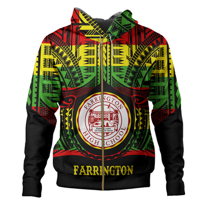 Hawaii Hoodie Farrington High School Reggae Color Polynesian