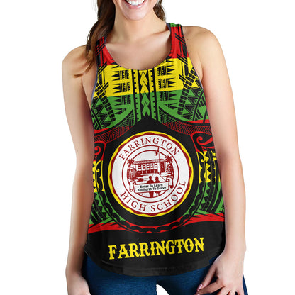 Hawaii Women Tank Farrington High School Reggae Color Polynesian