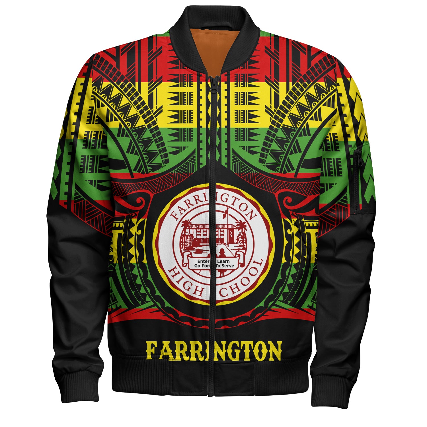 Hawaii Bomber Jacket Farrington High School Reggae Color Polynesian