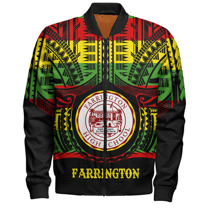 Hawaii Bomber Jacket Farrington High School Reggae Color Polynesian