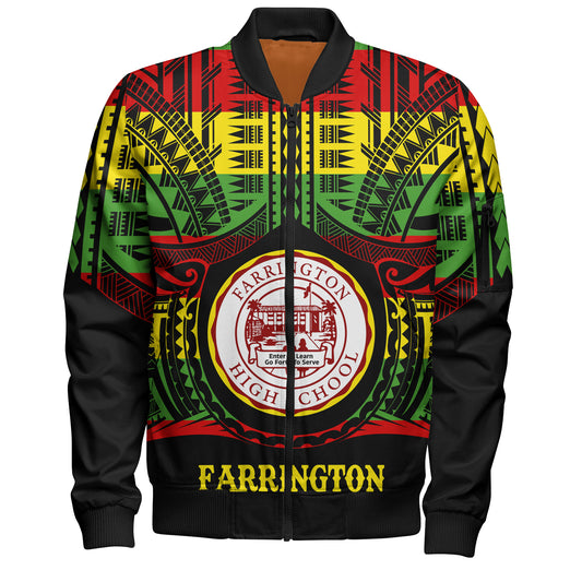 Hawaii Bomber Jacket Farrington High School Reggae Color Polynesian