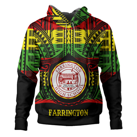 Hawaii Hoodie Farrington High School Reggae Color Polynesian