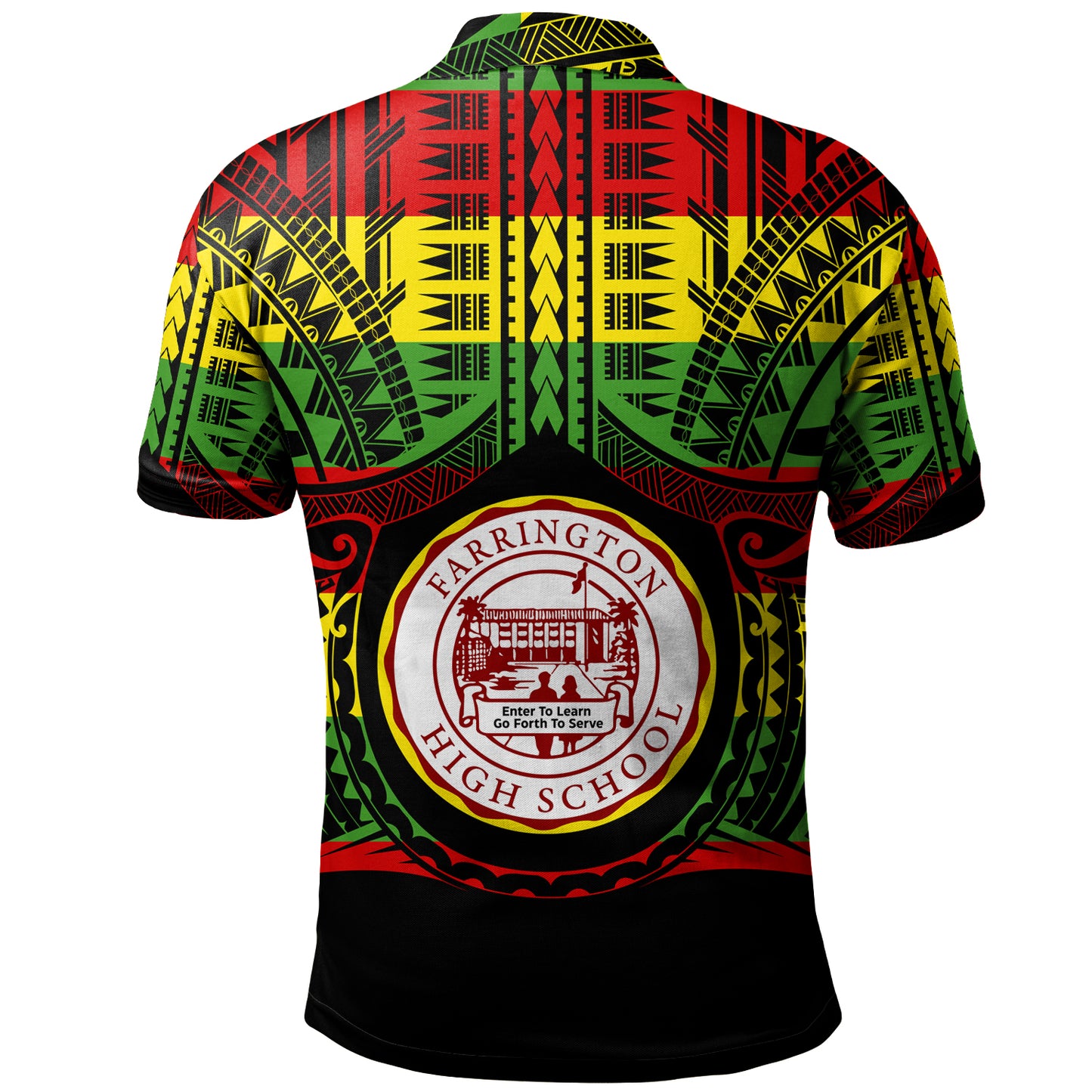 Hawaii Polo Shirt Farrington High School Reggae Color Polynesian