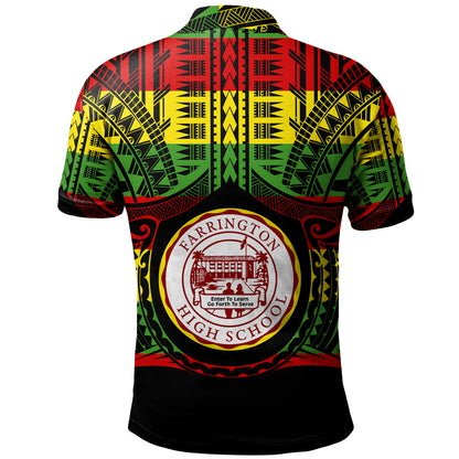 Hawaii Polo Shirt Farrington High School Reggae Color Polynesian