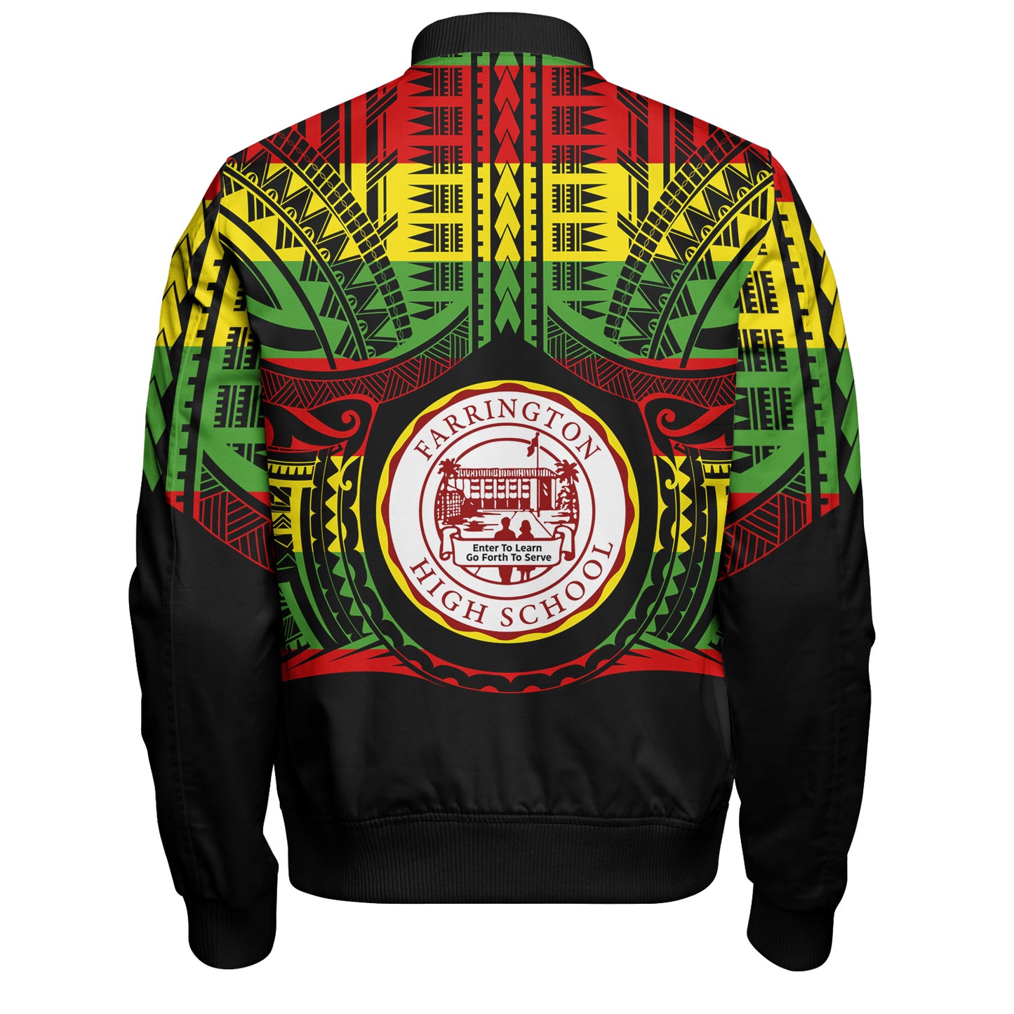 Hawaii Bomber Jacket Farrington High School Reggae Color Polynesian