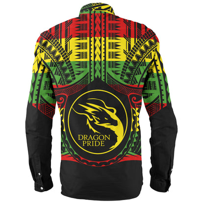 Hawaii Long Sleeve Shirt Honokaa High And Intermediate School Reggae Color Polynesian