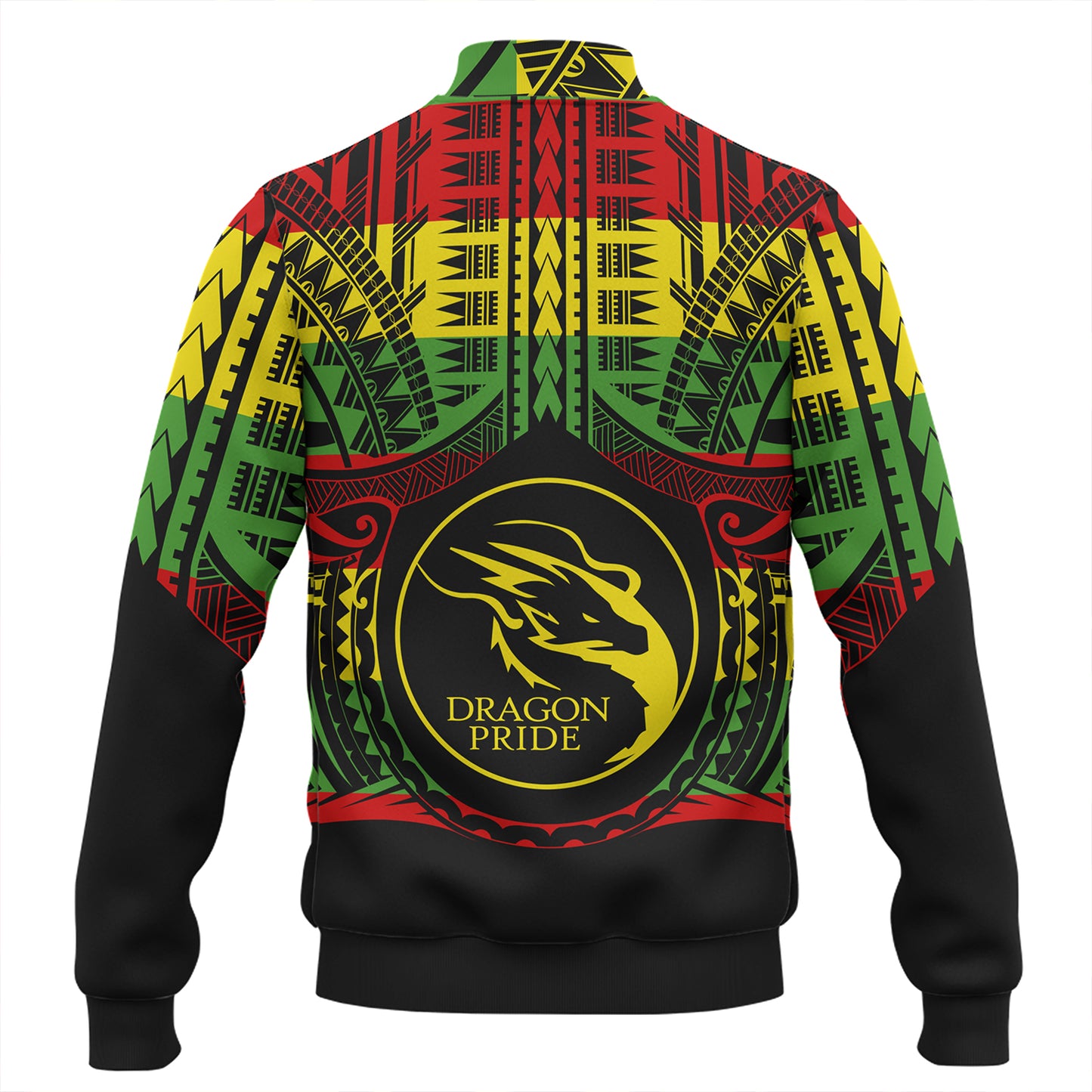 Hawaii Baseball Jacket Honokaa High & Intermediate School Reggae Color Polynesian