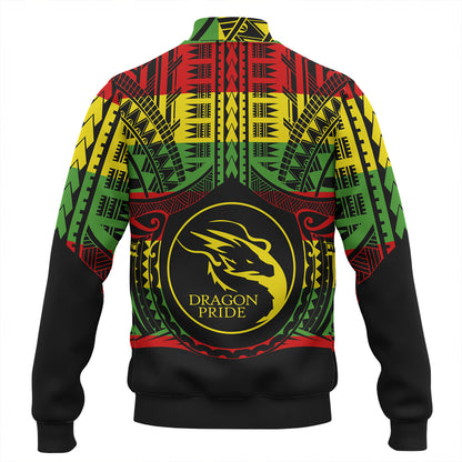 Hawaii Baseball Jacket Honokaa High & Intermediate School Reggae Color Polynesian