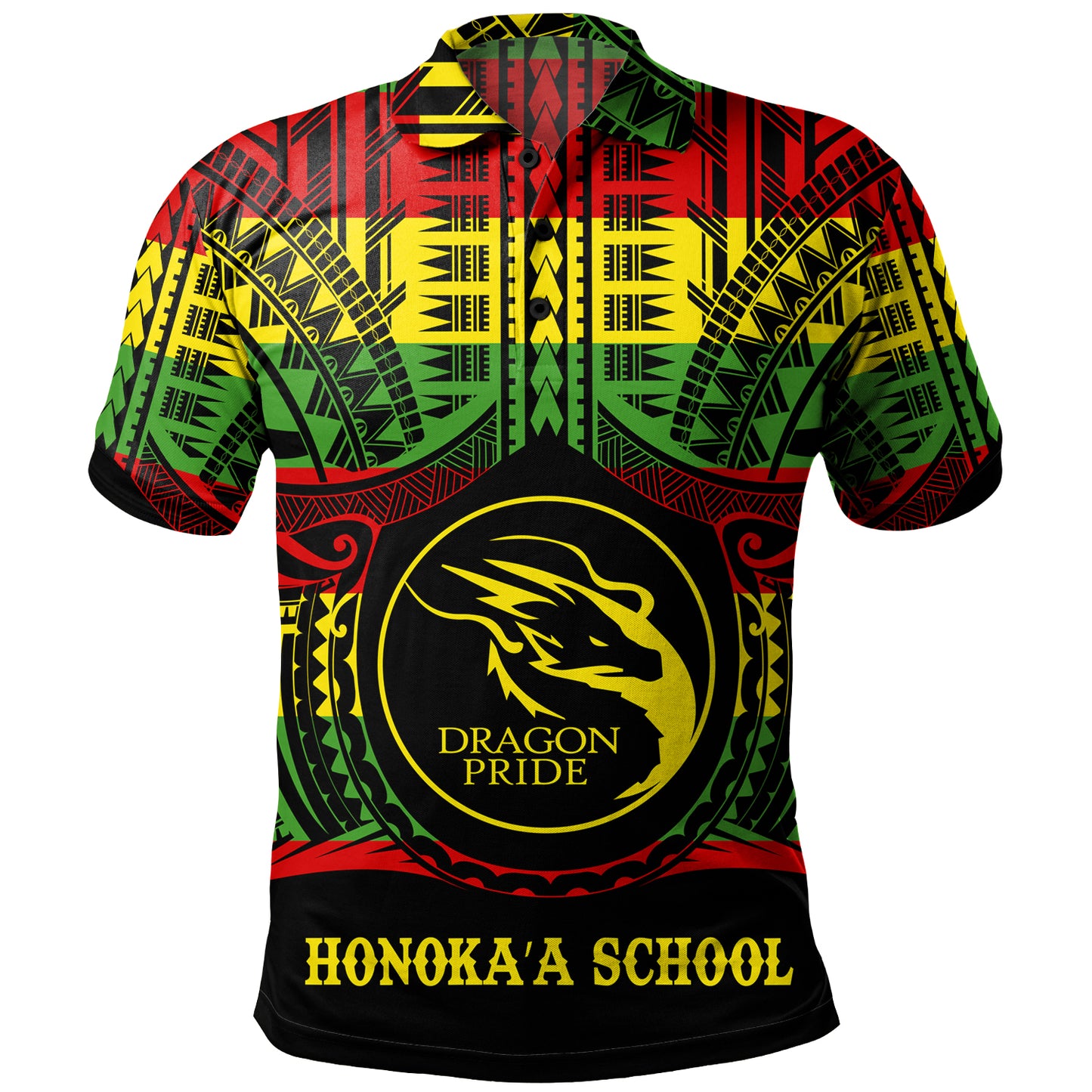 Hawaii Polo Shirt Honokaa High And Intermediate School Reggae Color Polynesian