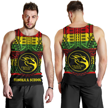 Hawaii Tank Top Honokaa High & Intermediate School Reggae Color Polynesian