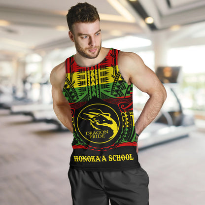 Hawaii Tank Top Honokaa High & Intermediate School Reggae Color Polynesian